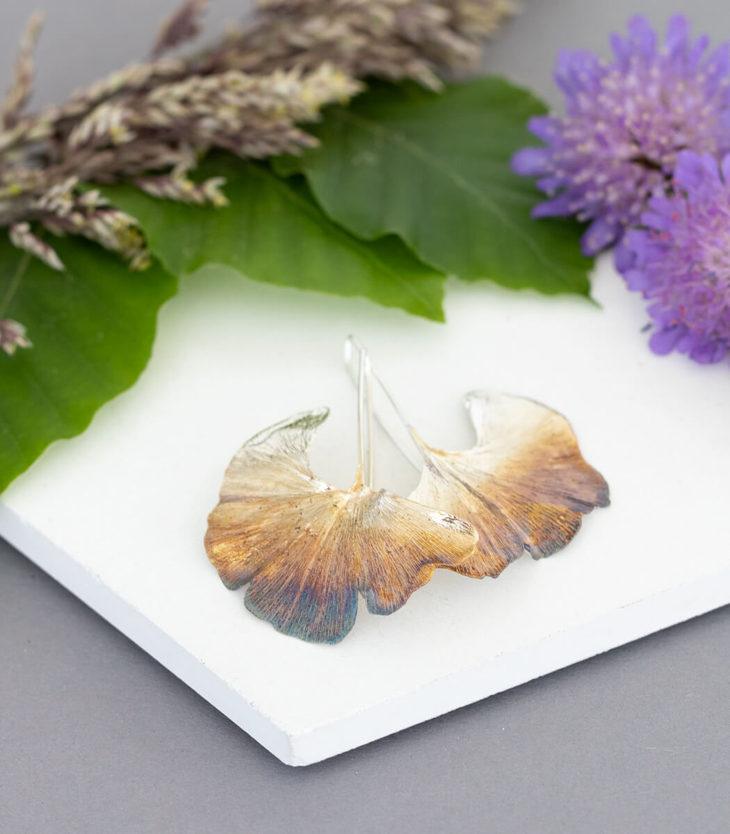 Ginkgo Ohrhänger Silber