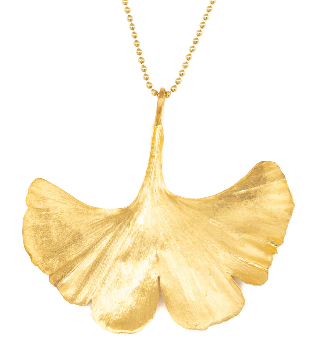 Ginkgoblatt Anhänger Gold