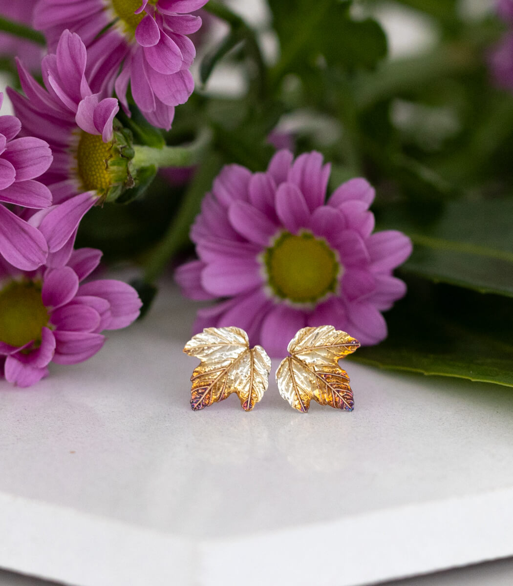 Ahorn Ohrstecker Silber