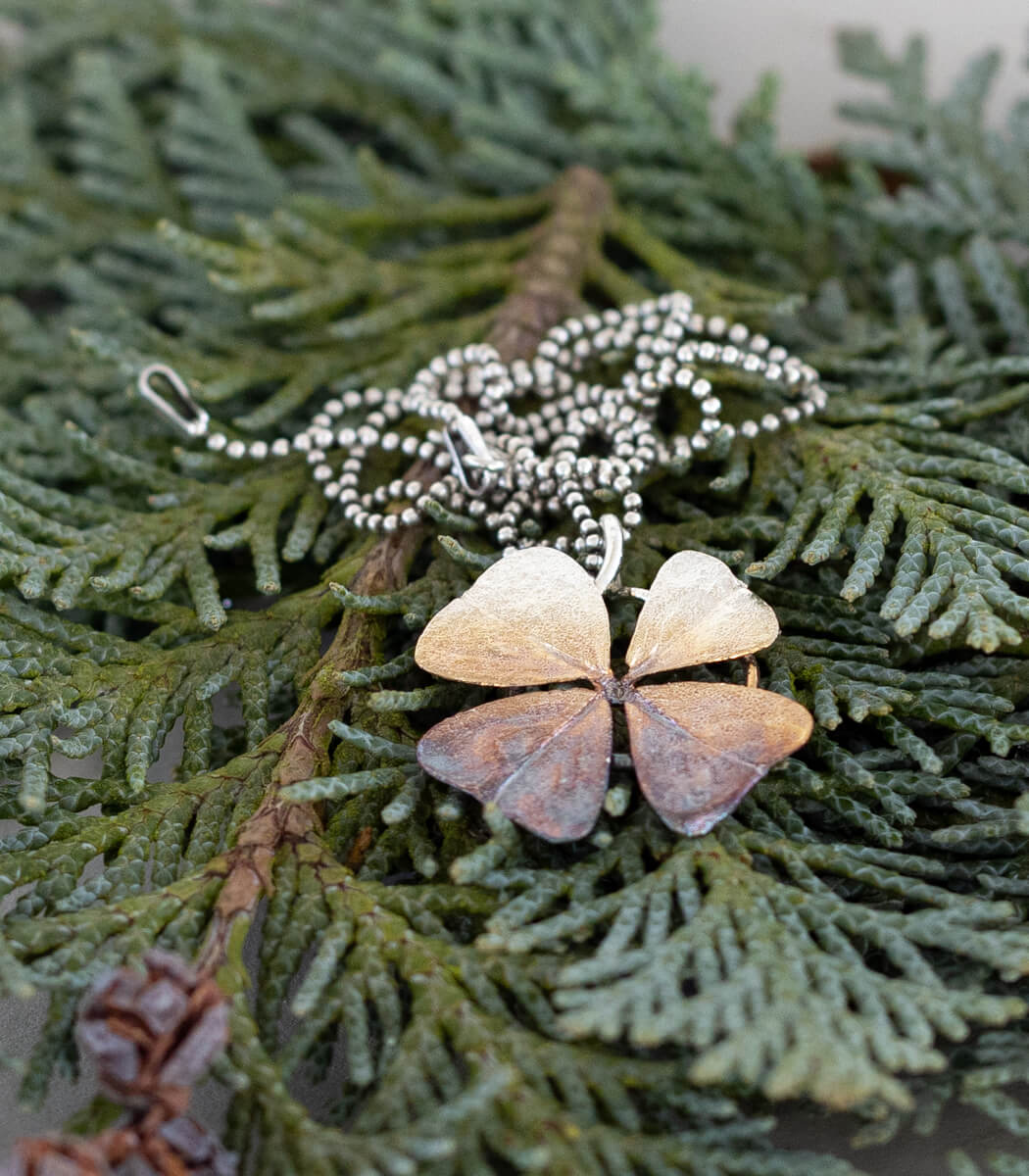 Glücksklee Anhänger Silber