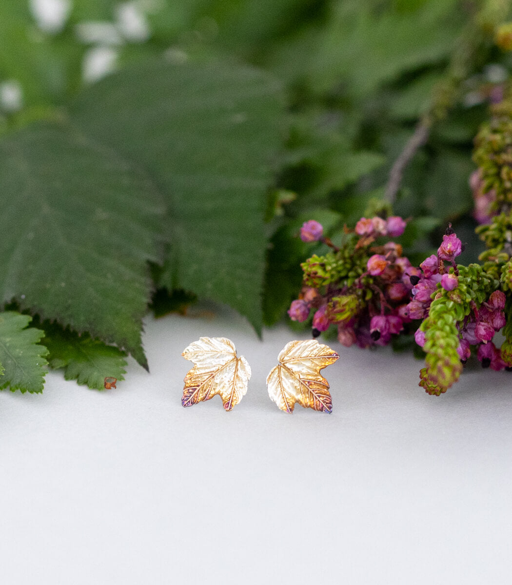 Ahorn Ohrstecker Silber