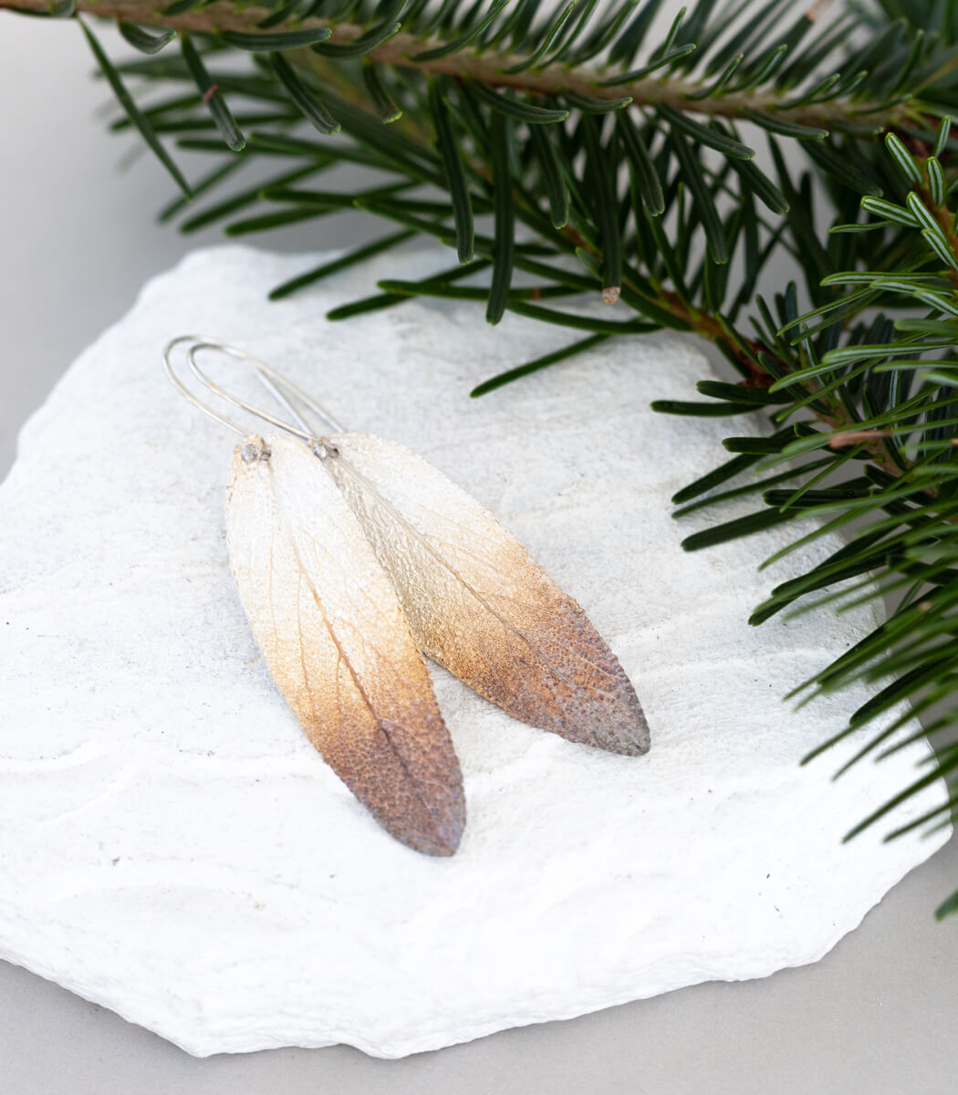 Salbeiblatt Ring und Ohrhänger für Maura Hauf