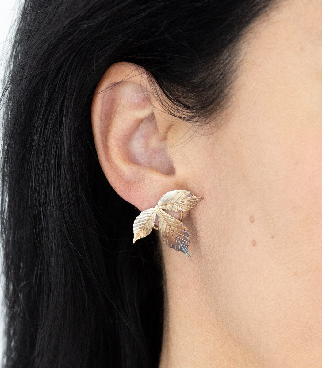 Chestnut leaf earrings silver