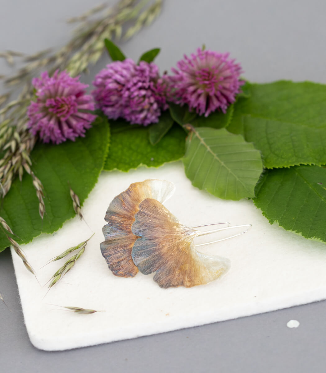 Ginkgo Ohrhänger Silber