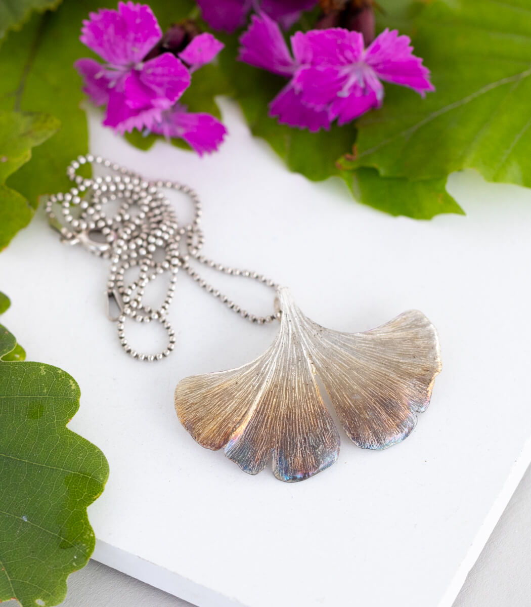 Ginkgo Anhänger Silber