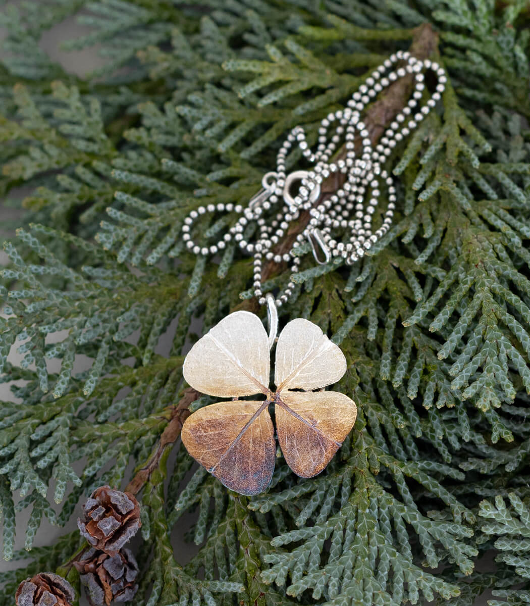 Glücksklee Anhänger Silber