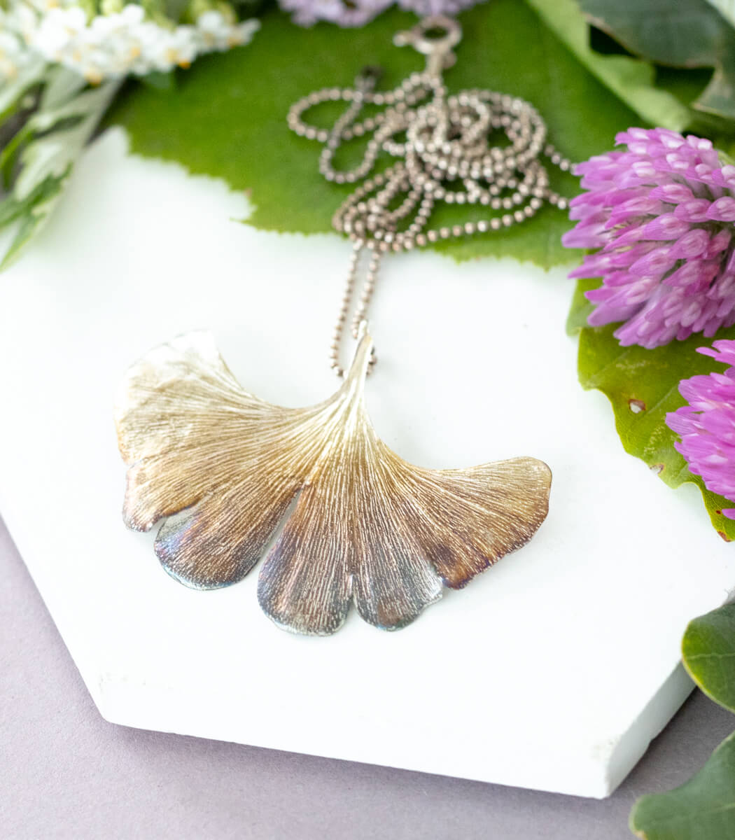 Ginkgo Anhänger Silber