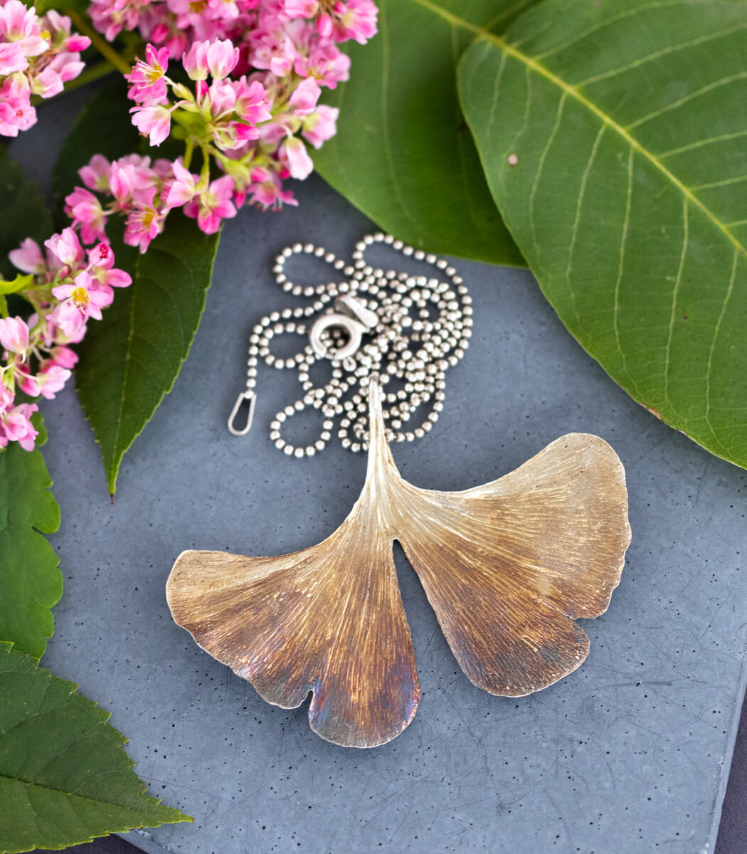 Ginkgo Anhänger Silber