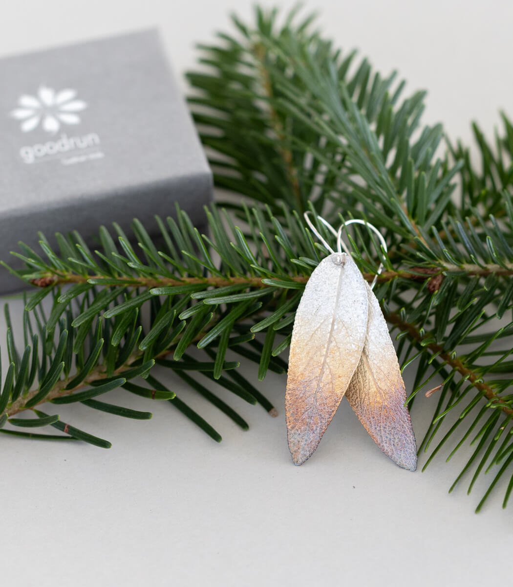 Salbeiblatt Ohrhänger Silber