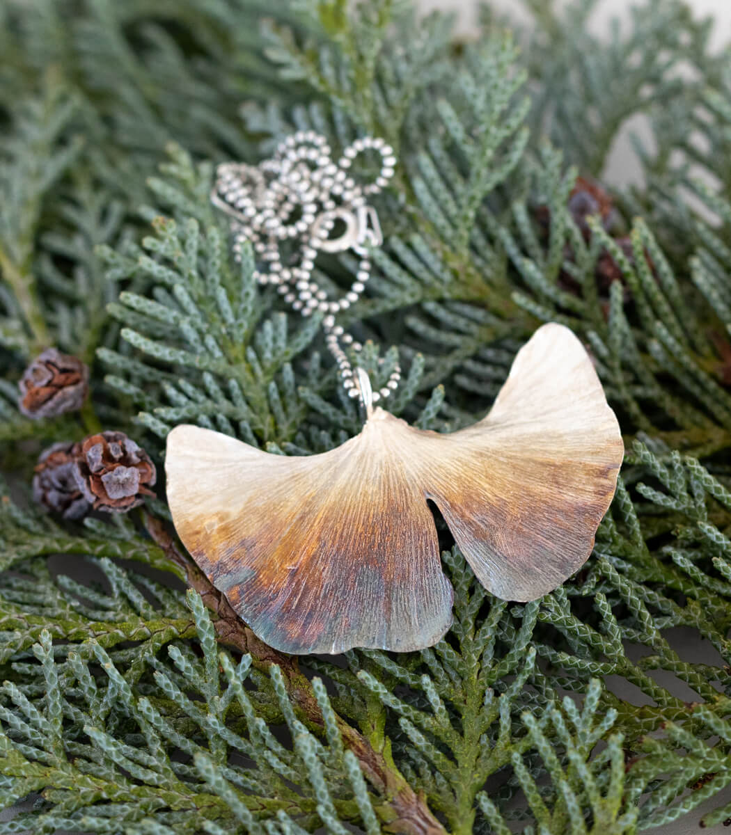 Ginkgo Anhänger Silber