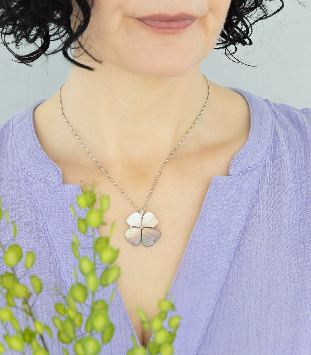 Glücksklee Anhänger Silber