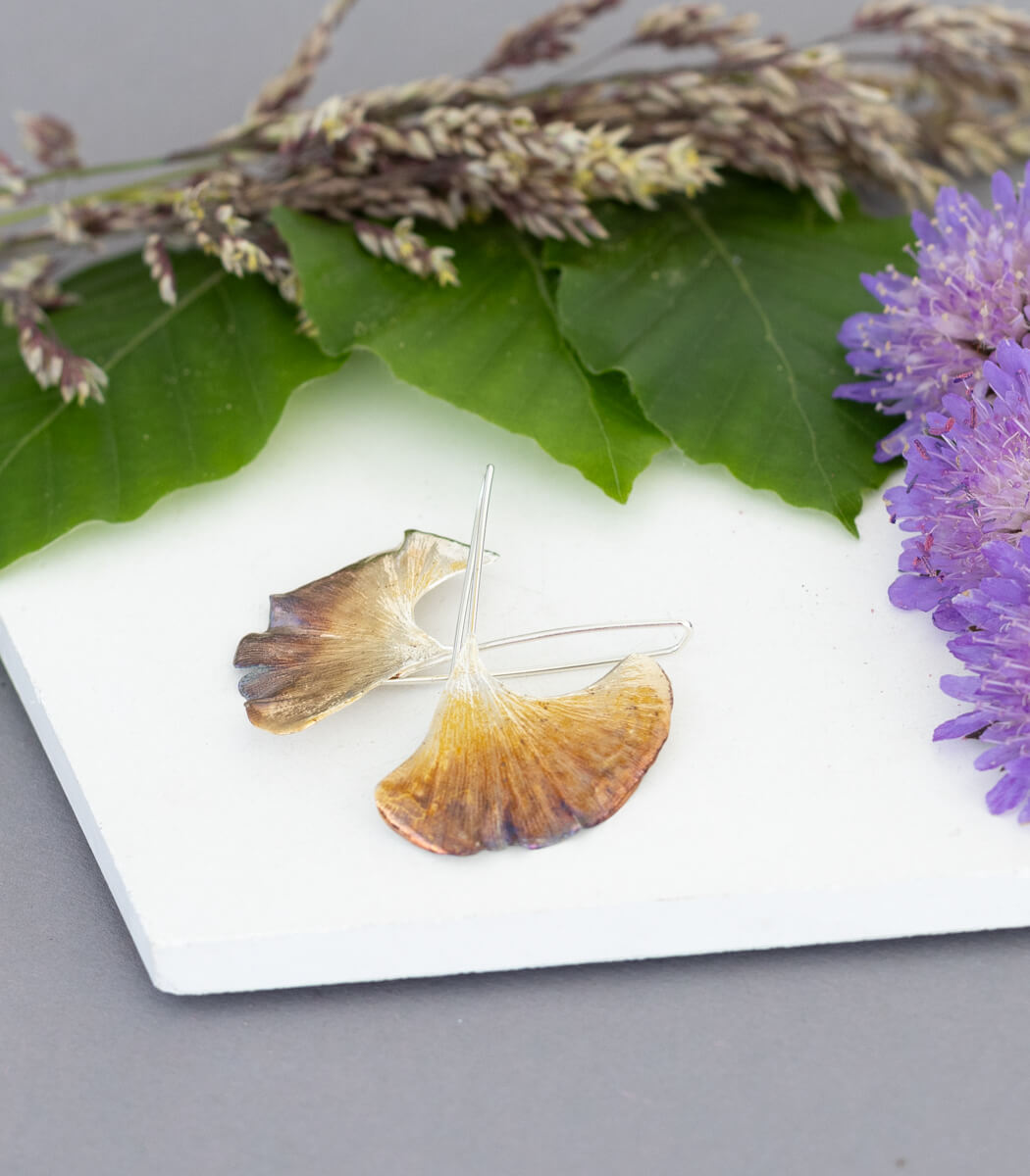 Ginkgo Ohrhänger Silber