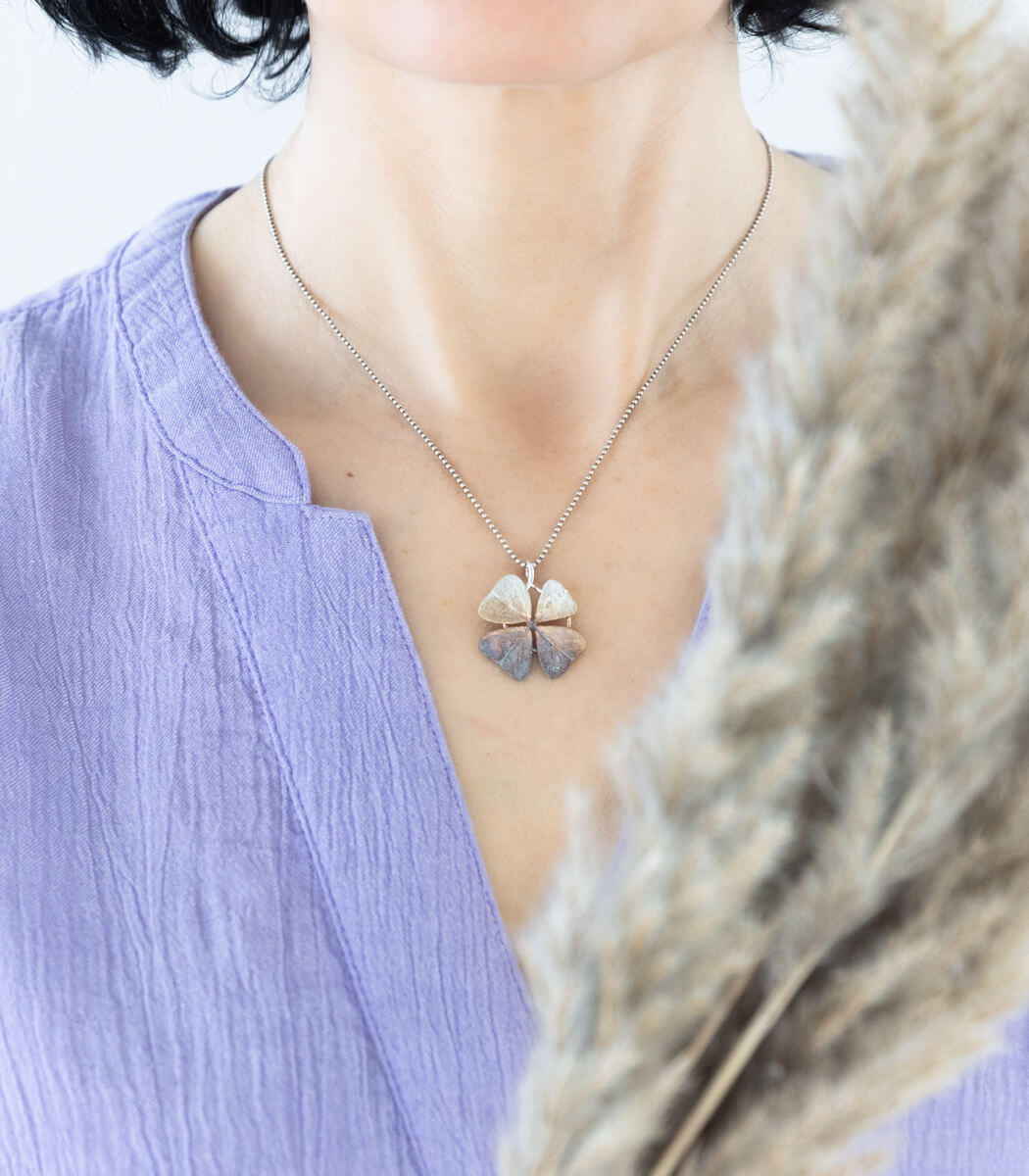 Glücksklee Anhänger Silber