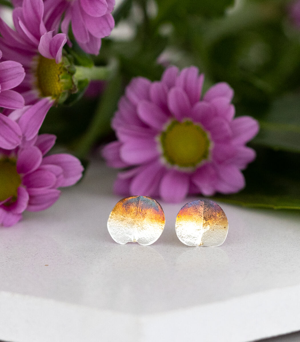 Eukalyptus Ohrstecker Silber