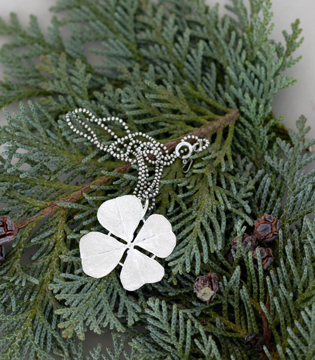 Glücksklee Anhänger Silber