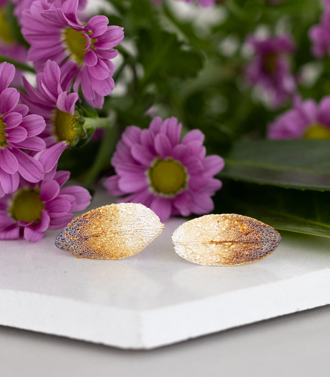 Salbeiblatt Ohrstecker Silber