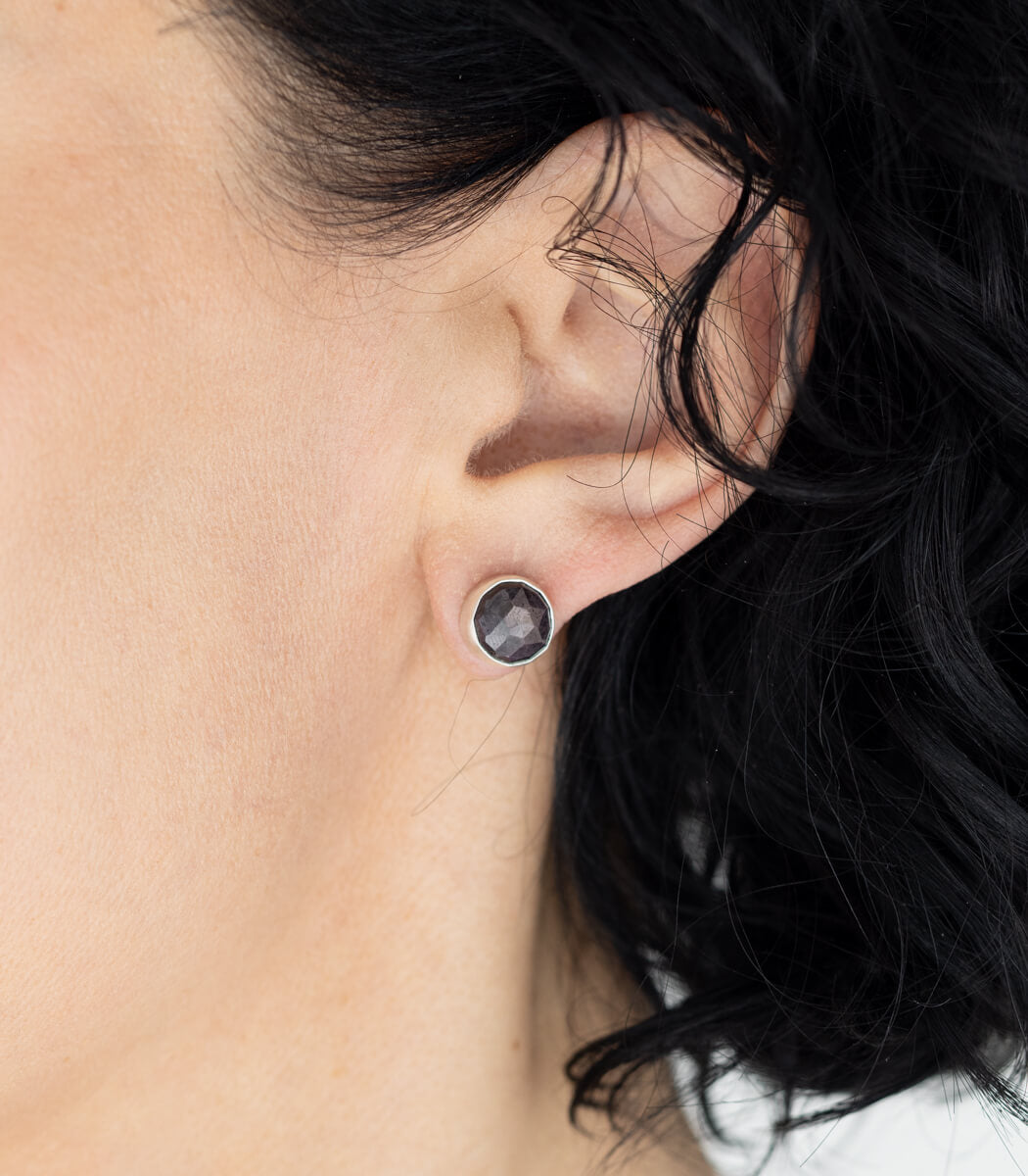 Haselnuss Ohrhänger Sternsaphir Silber