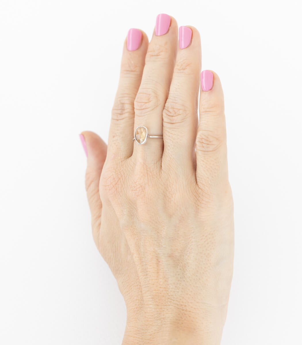 Citrin Ring Silber Gr. 58