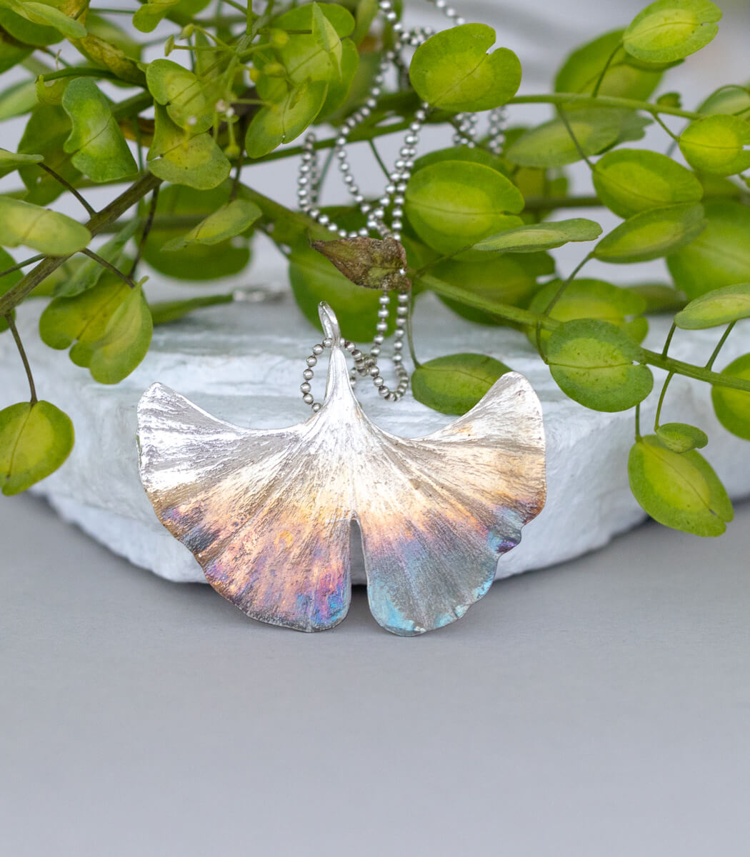Ginkgo Anhänger Silber