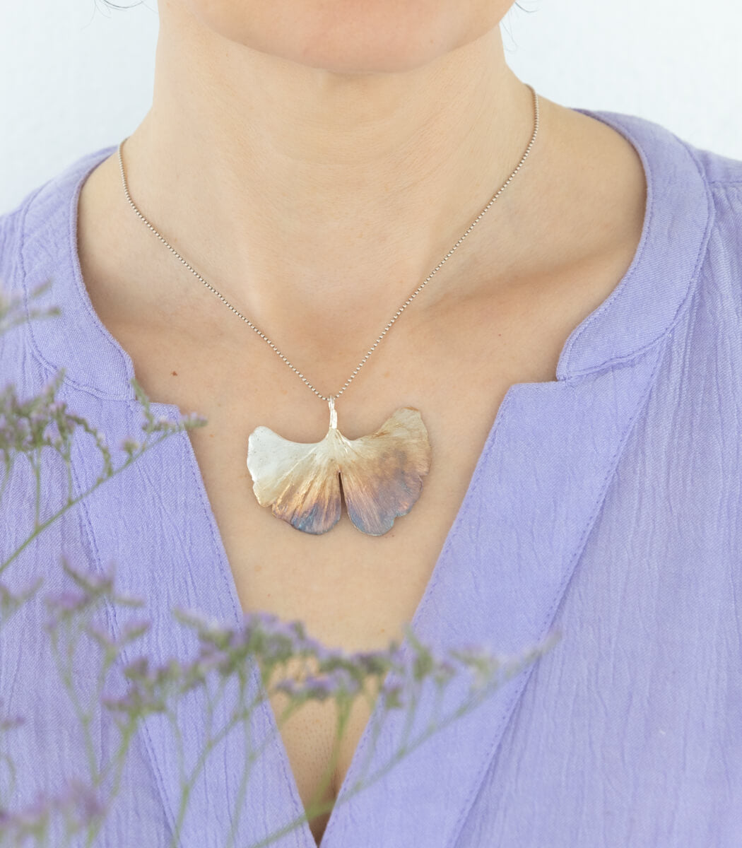 Ginkgo Anhänger Silber