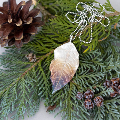 Ash Leaf Pendant in Silver