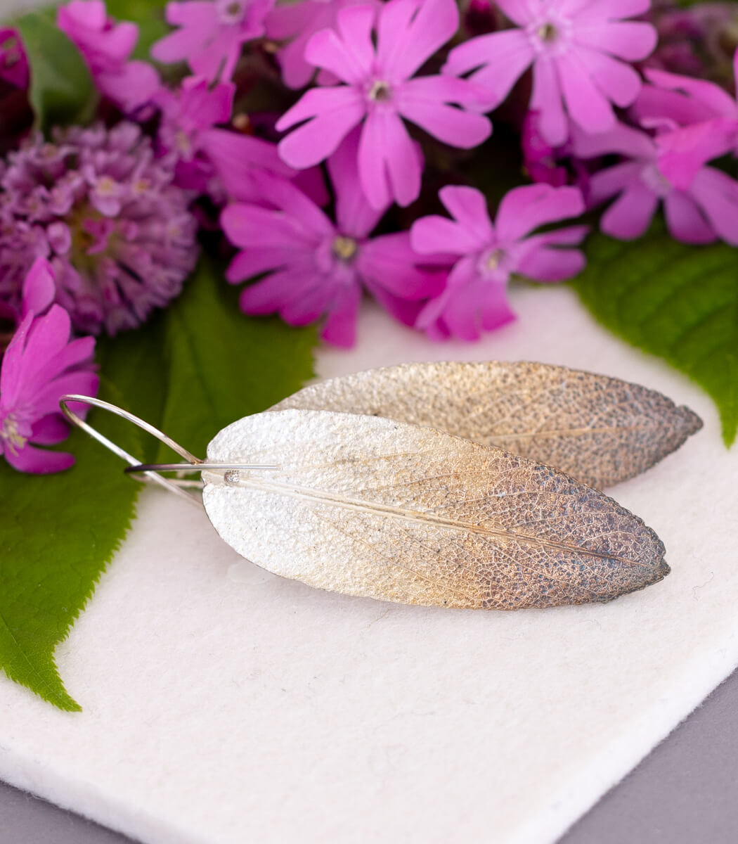Salbeiblatt Ohrhänger Silber