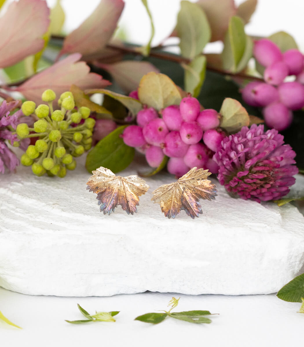 Frauenmantel Ohrstecker Silber