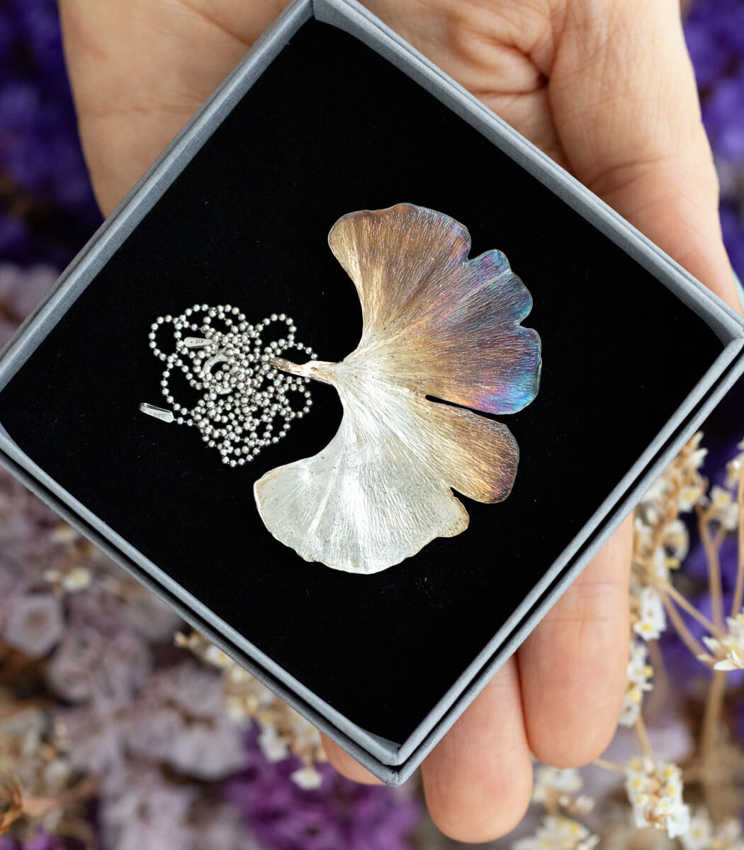 Ginkgo Anhänger Silber