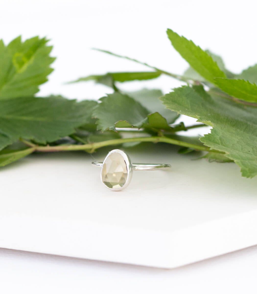 Citrin Ring Silber Gr. 58