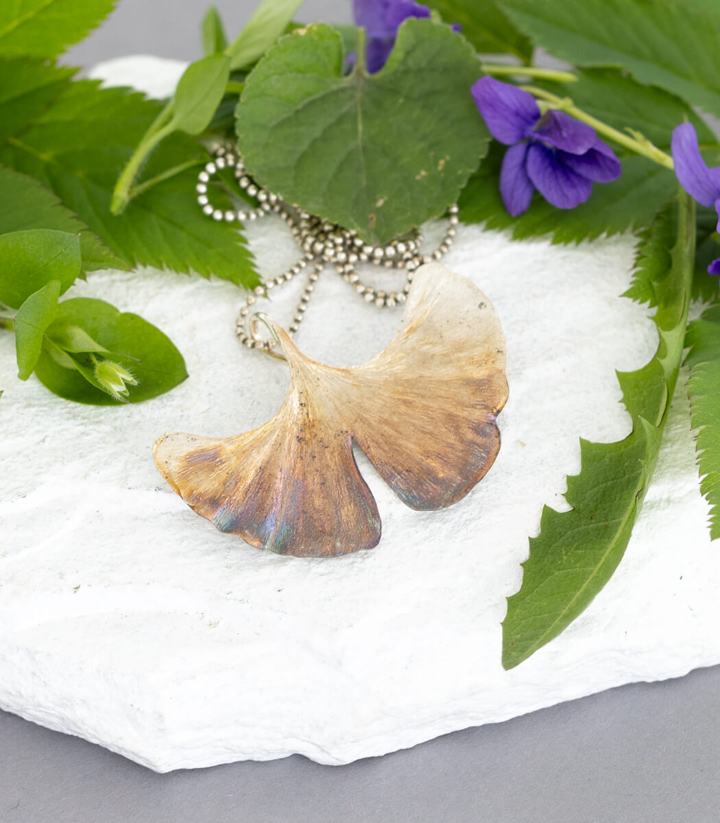 Ginkgo Anhänger Silber