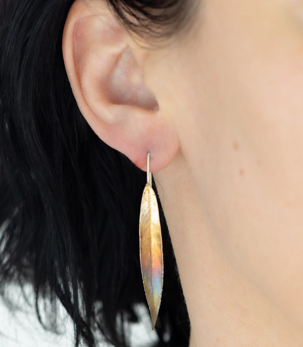 Weidenblatt Ohrhänger Silber