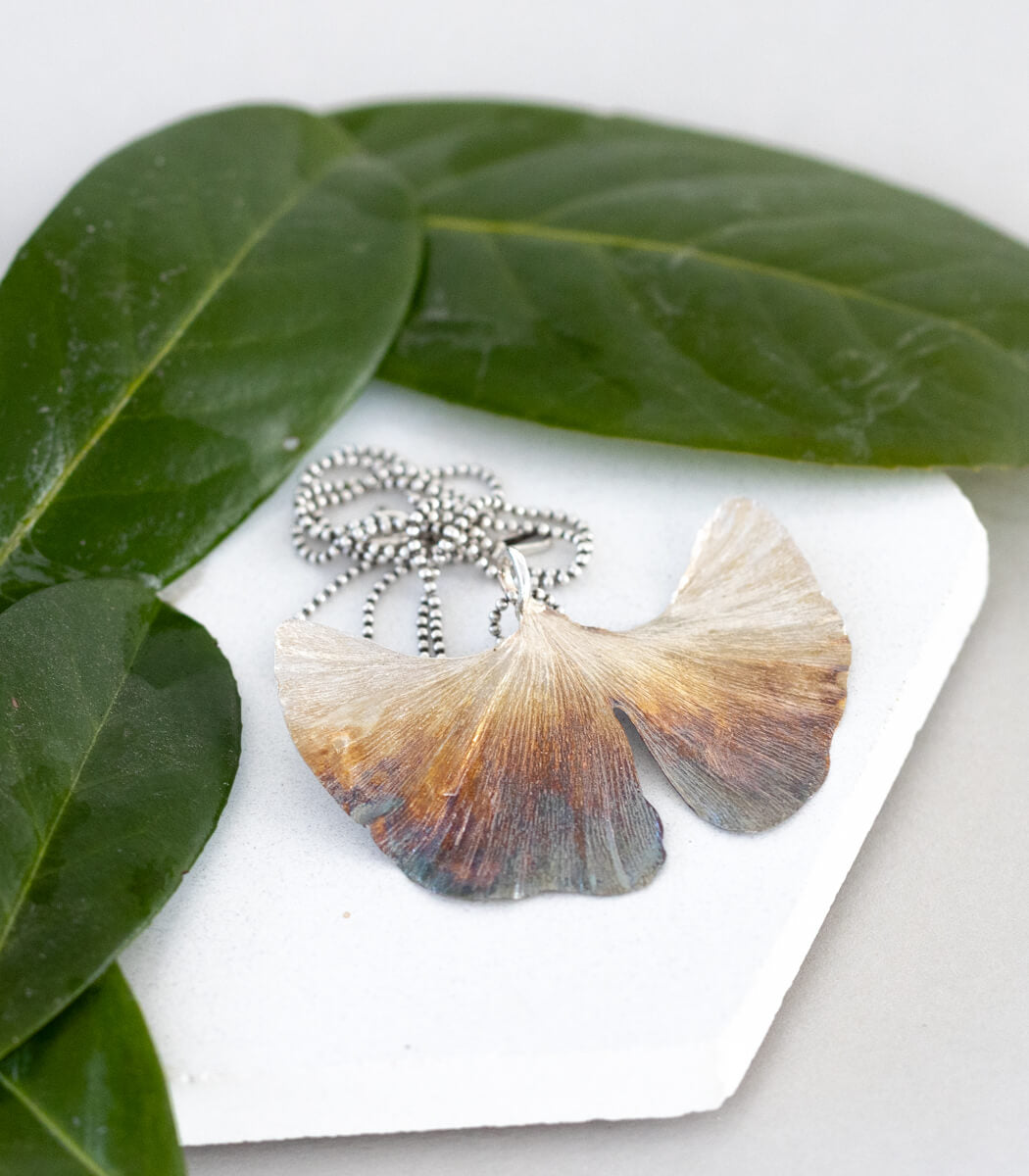 Ginkgo Anhänger Silber