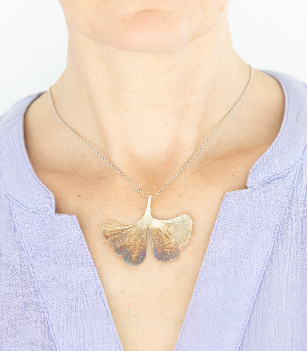 Ginkgo Anhänger Silber