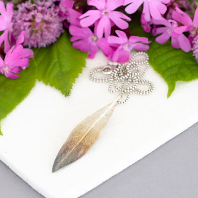 Willow leaf pendant silver