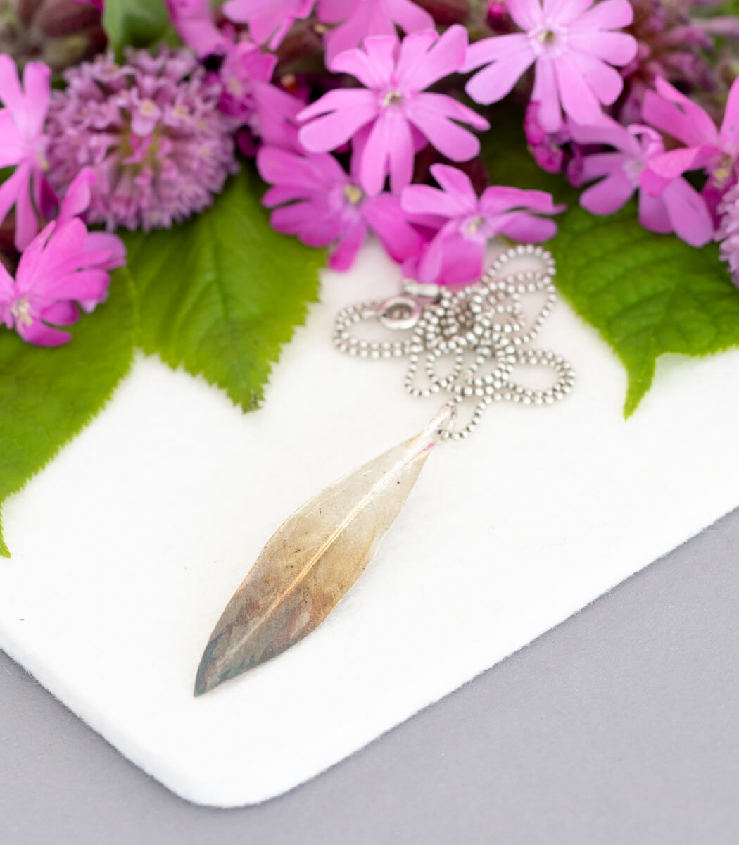 Weidenblatt Anhänger Silber