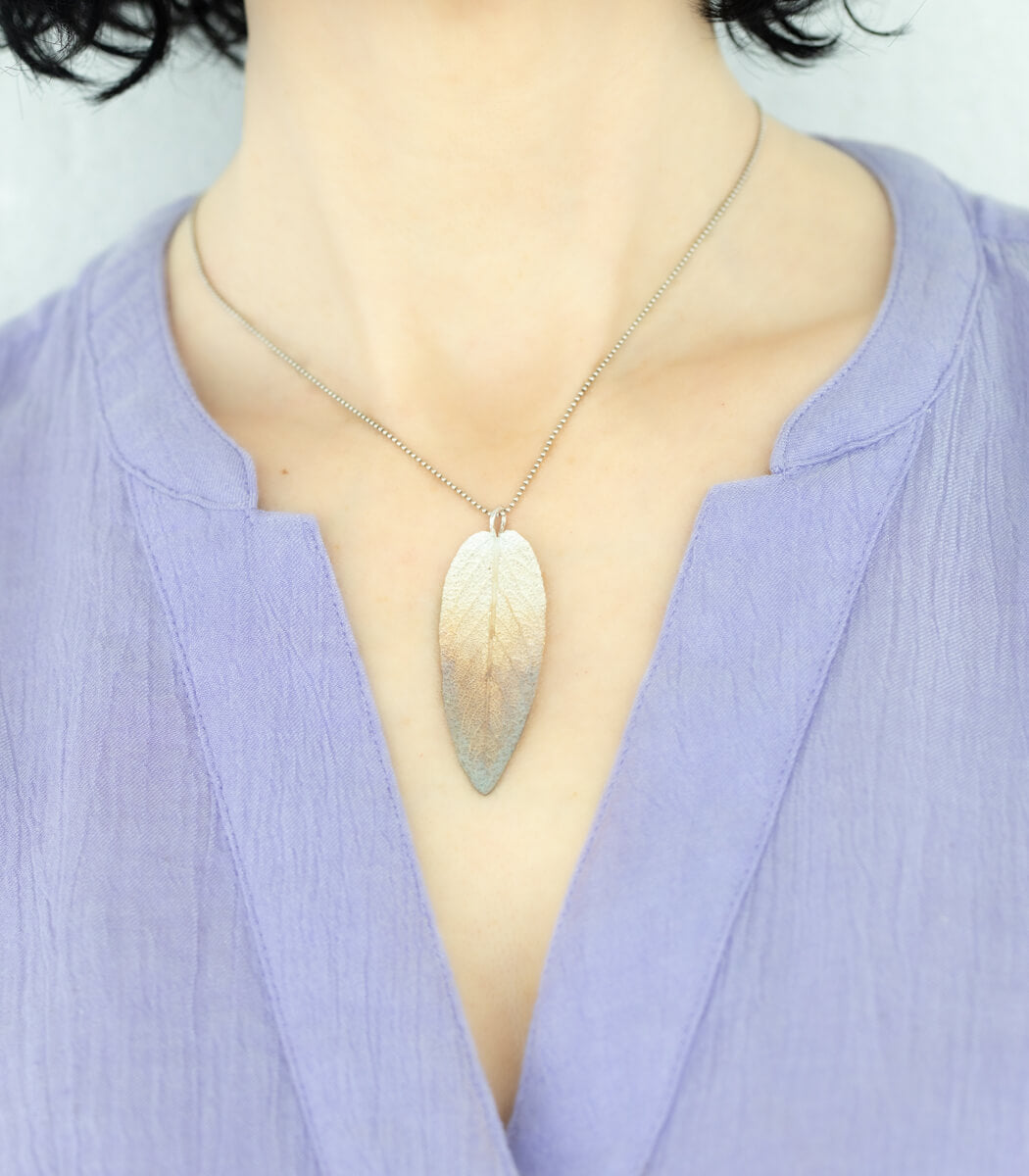 Salbeiblatt Anhänger Silber