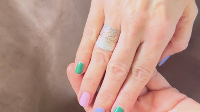 Salbeiblatt Ring in Silber vom echten Blatt