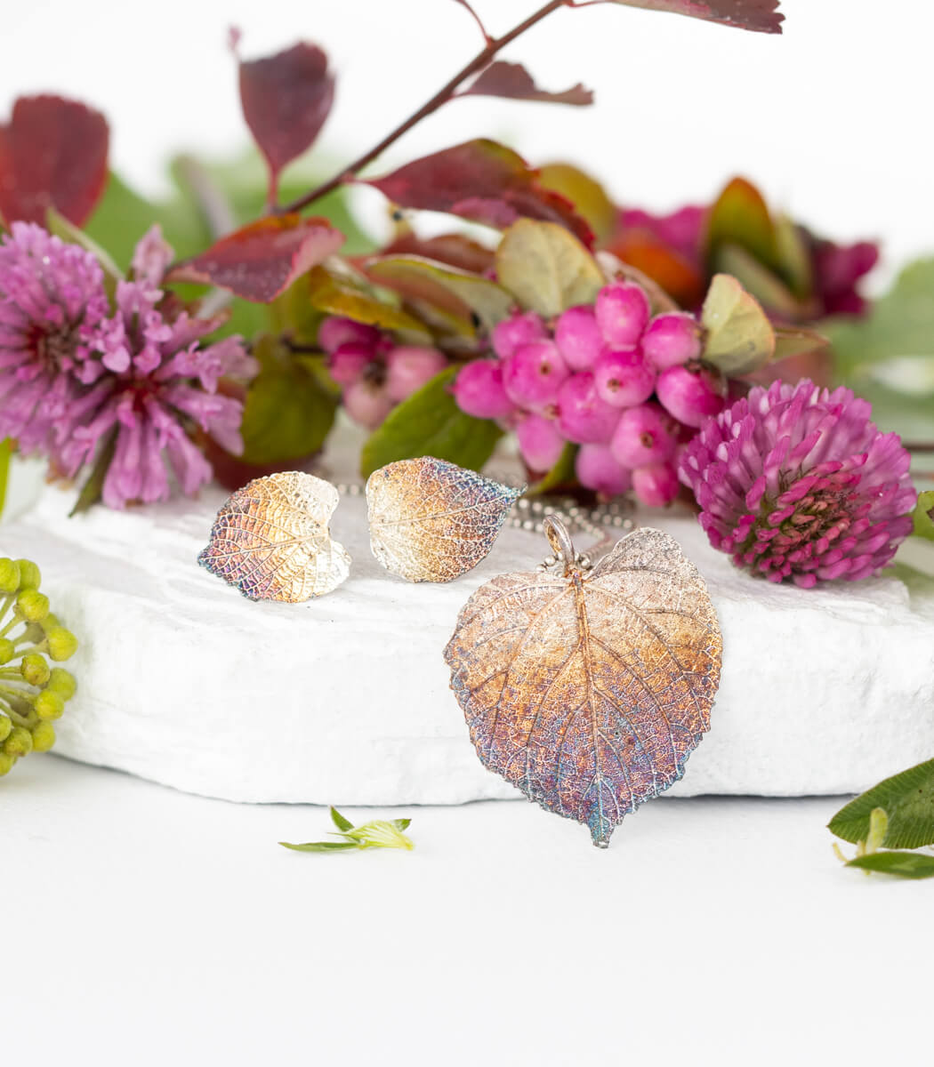 Lindenblatt Schmuck Set