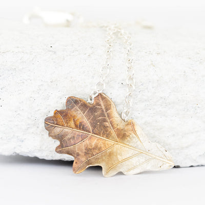 Silver bracelet oak leaf