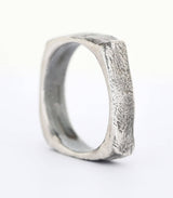 Silber Ring Steinstruktur schmal Gr. 55