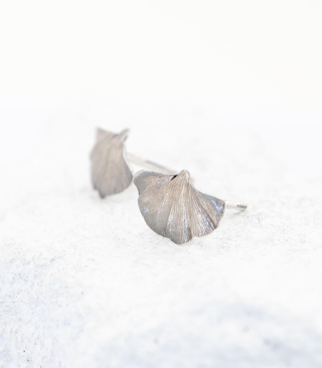 Silber Ohrstecker Ginkgoblatt - goodrun • schmücken macht glücklich