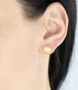 Gold Ohrstecker Erdbeerblatt