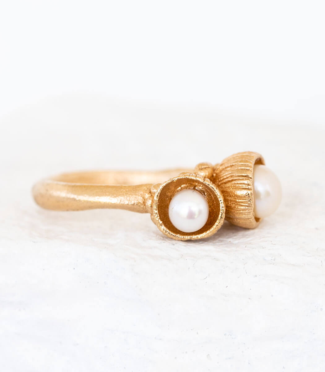 Bronze Ring Blütenkelch Gr. 55