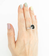Silber Ring Blüte Perle Gr. 56