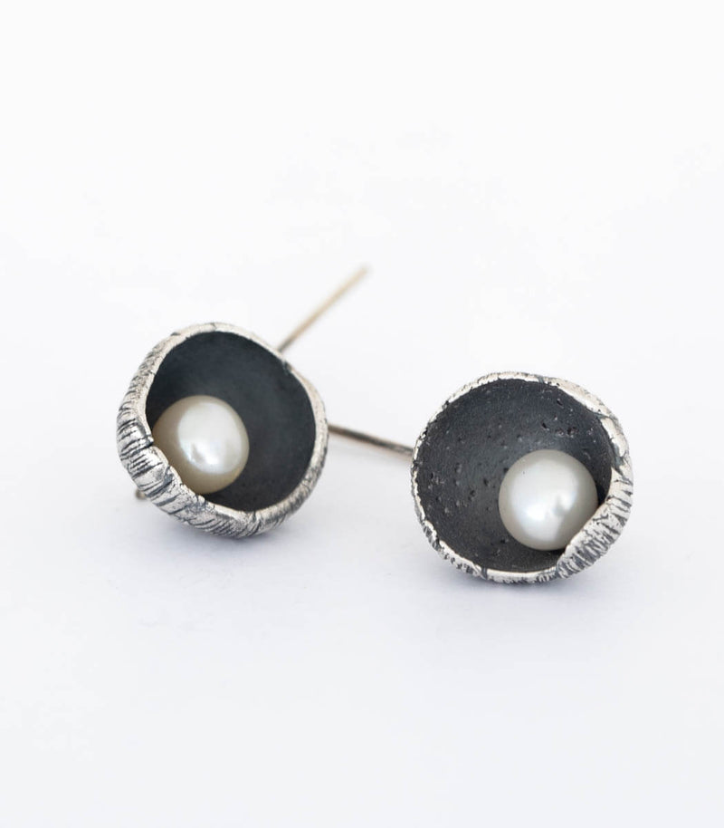 Silber Ohrhänger Blüte Perle