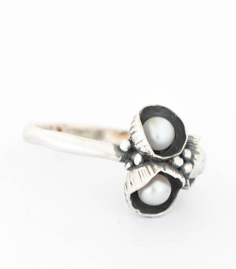 Silber Ring Blütenkelch Gr. 56