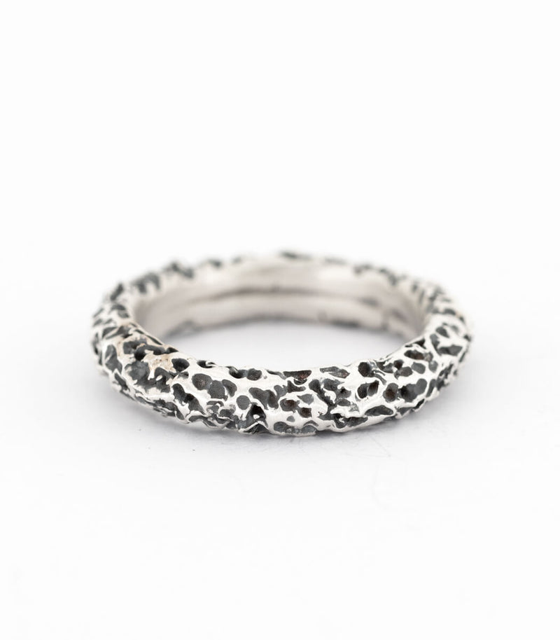 Silber Ring Korallenstruktur schmal Gr. 59