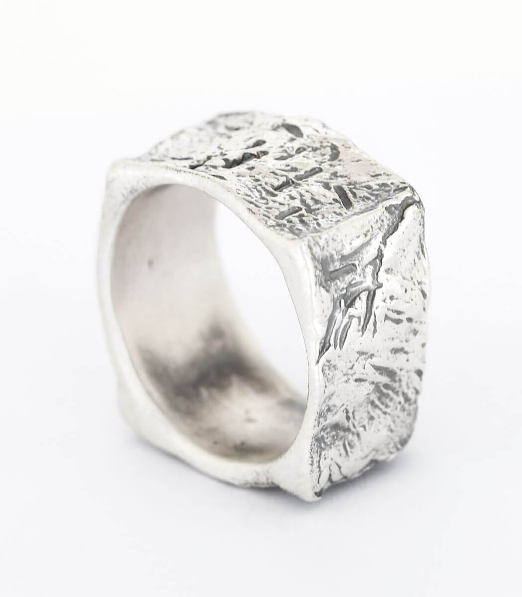 Silber Ring Steinstruktur Gr. 63