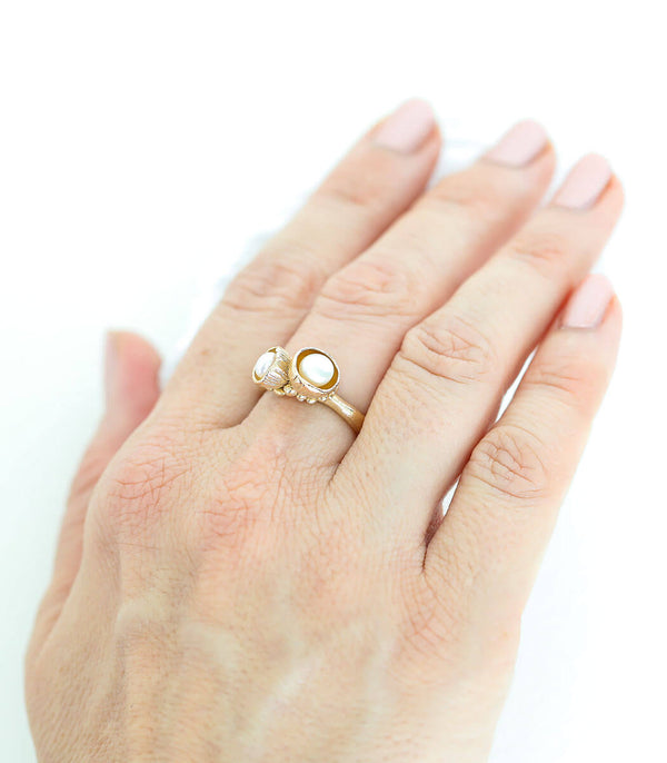 Bronze Ring Blütenkelch Gr. 56