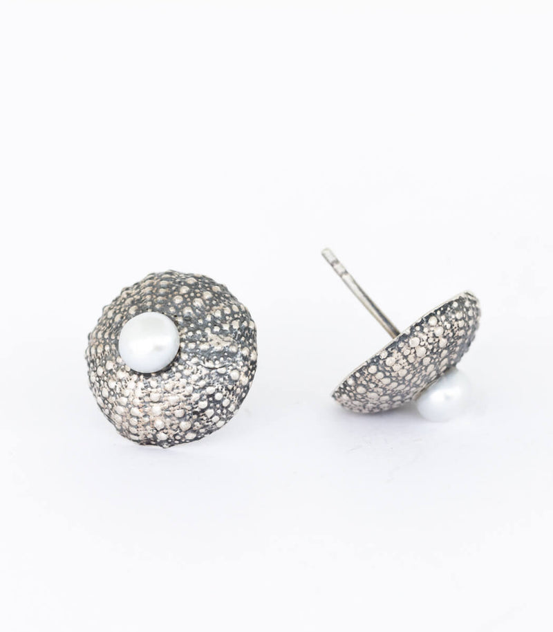 Silber Ohrstecker Seeigel mit Perle